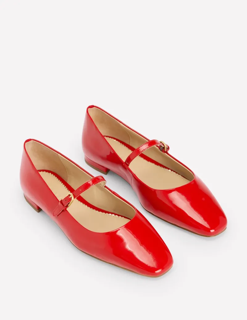 Flats-Boden Penelope Mary Jane Flat-Post Box Red Patent PostBoxRedPatent