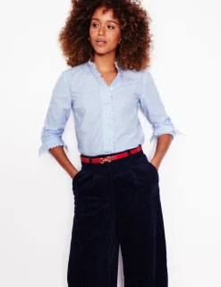 Tops & Blouses | Shirts-Boden Phoebe Shirt-Blue, Ivory Stripe Blue,IvoryStripe