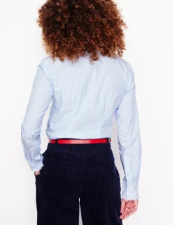 Tops & Blouses | Shirts-Boden Phoebe Shirt-Blue, Ivory Stripe Blue,IvoryStripe