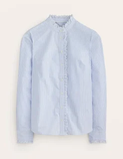 Tops & Blouses | Shirts-Boden Phoebe Shirt-Blue, Ivory Stripe Blue,IvoryStripe