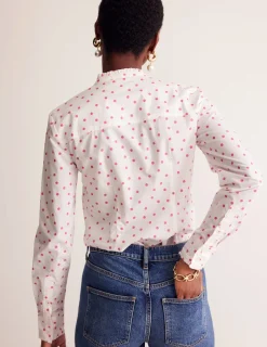 Tops & Blouses | Shirts-Boden Phoebe Shirt-Ivory, Party Pink Spot Ivory,PartyPinkSpot