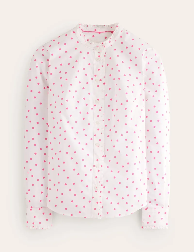 Tops & Blouses | Shirts-Boden Phoebe Shirt-Ivory, Party Pink Spot Ivory,PartyPinkSpot