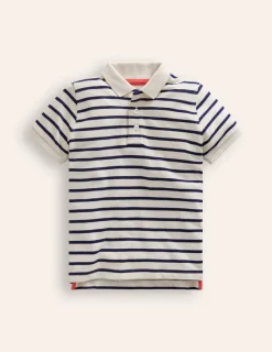 Tops, T-Shirts & Polos-Boden Piqué Polo Shirt-Ivory/College Navy Ivory/CollegeNavy