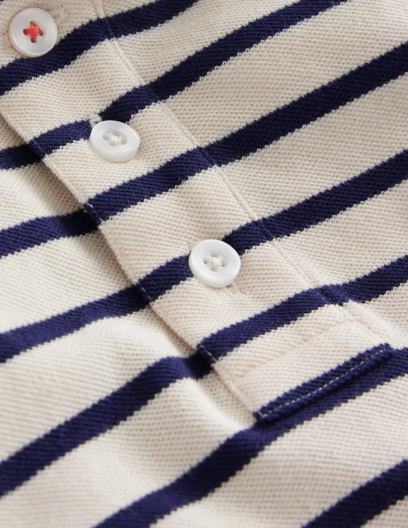 Tops, T-Shirts & Polos-Boden Piqué Polo Shirt-Ivory/College Navy Ivory/CollegeNavy