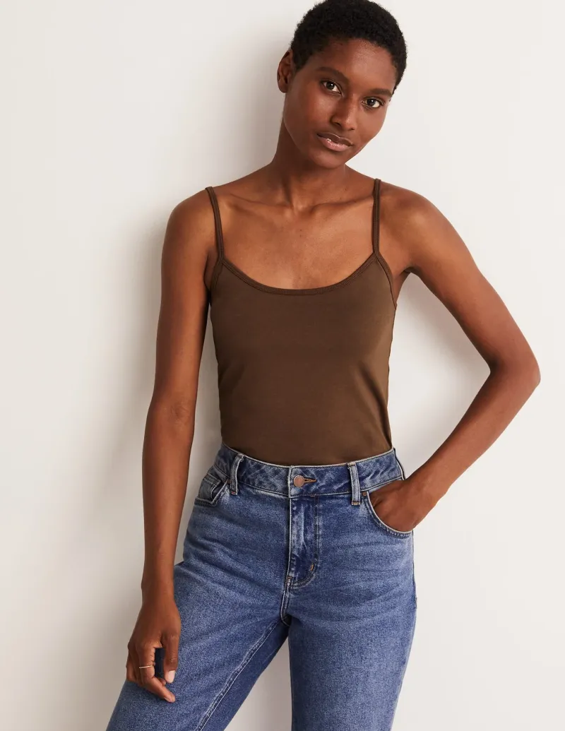 T-Shirts & Tanks | Tops & Blouses-Boden Plain Cami Top-Deep Brown DeepBrown