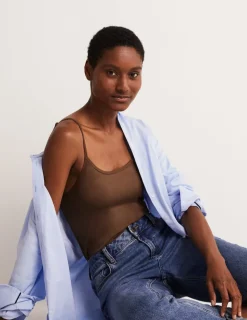 T-Shirts & Tanks | Tops & Blouses-Boden Plain Cami Top-Deep Brown DeepBrown