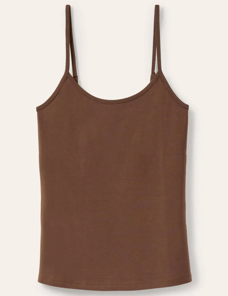 T-Shirts & Tanks | Tops & Blouses-Boden Plain Cami Top-Deep Brown DeepBrown
