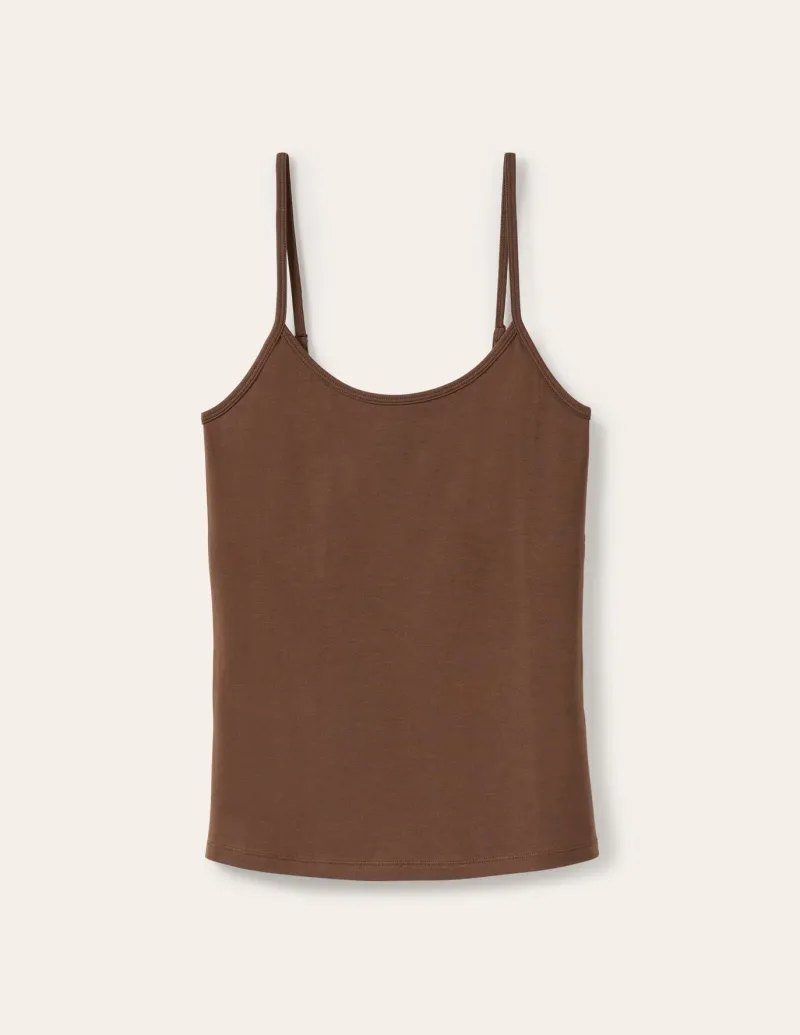 T-Shirts & Tanks | Tops & Blouses-Boden Plain Cami Top-Deep Brown DeepBrown