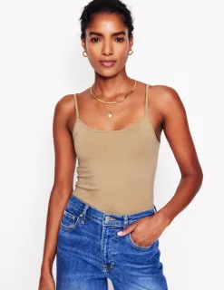 T-Shirts & Tanks | Tops & Blouses-Boden Plain Cami Top-Medium Beige MediumBeige