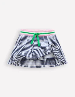 Skirts & Skorts-Boden Pleated Jersey Skort-Starboard Ivory Stripe StarboardIvoryStripe