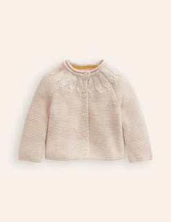 Sweaters & Cardigans-Boden Pointelle Yoke Cardigan- Ivory