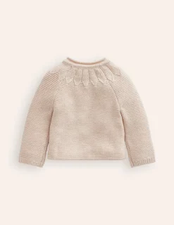 Sweaters & Cardigans-Boden Pointelle Yoke Cardigan- Ivory