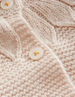 Sweaters & Cardigans-Boden Pointelle Yoke Cardigan- Ivory