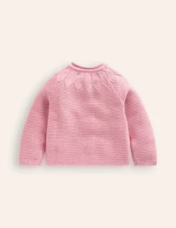 Sweaters & Cardigans-Boden Pointelle Yoke Cardigan-Vintage Pink VintagePink