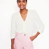 Shirts | T-Shirts & Tanks-Boden Poppy Ruffled Henley Top- Ivory