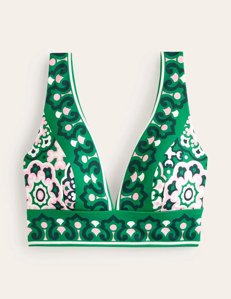 Swimwear-Boden Porto Bikini Top-Green, Artisian Geo Green,ArtisianGeo