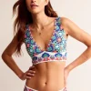 Swimwear-Boden Porto Bikini Top-Green Tambourine, Coastal Tile GreenTambourine,CoastalTile