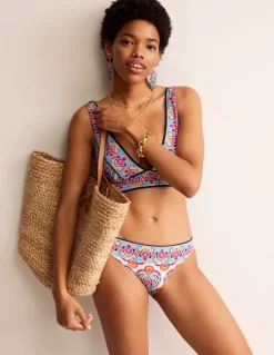 Swimwear-Boden Porto Bikini Top-Ivory, Flora Stamp Ivory,FloraStamp