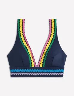 Swimwear-Boden Porto Bikini Top-Navy Rik Rak NavyRikRak