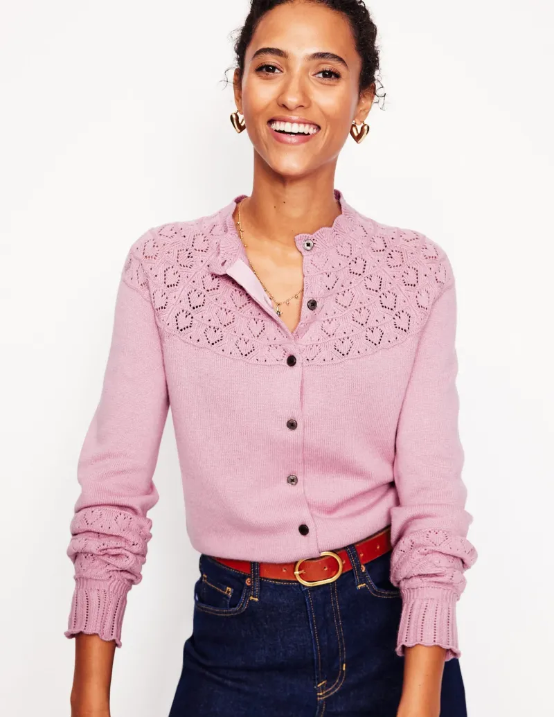 Sweaters & Cardigans-Boden Pretty Raglan Cardigan-Soft Lavender Pink SoftLavenderPink