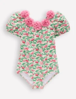 Swimwear & Beachwear-Boden Pretty Scoopback Swimsuit-Chalk Pink Wild Rose ChalkPinkWildRose