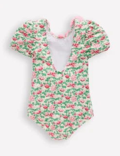 Swimwear & Beachwear-Boden Pretty Scoopback Swimsuit-Chalk Pink Wild Rose ChalkPinkWildRose