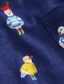 Playsuits & Rompers-Boden Printed Jersey Play Set-Starboard Blue Seagulls StarboardBlueSeagulls