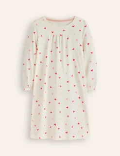 Sleepwear & Pajamas-Boden Printed Long-sleeved Nightie-Multi Hearts MultiHearts