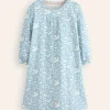 Sleepwear & Pajamas-Boden Printed Long-sleeved Nightie-Blue Unicorns BlueUnicorns