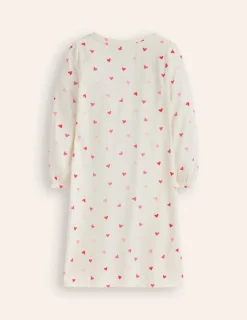 Sleepwear & Pajamas-Boden Printed Long-sleeved Nightie-Multi Hearts MultiHearts
