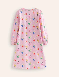 Sleepwear & Pajamas-Boden Printed Long-sleeved Nightie-Boto Pink Fairies BotoPinkFairies