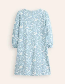 Sleepwear & Pajamas-Boden Printed Long-sleeved Nightie-Blue Unicorns BlueUnicorns