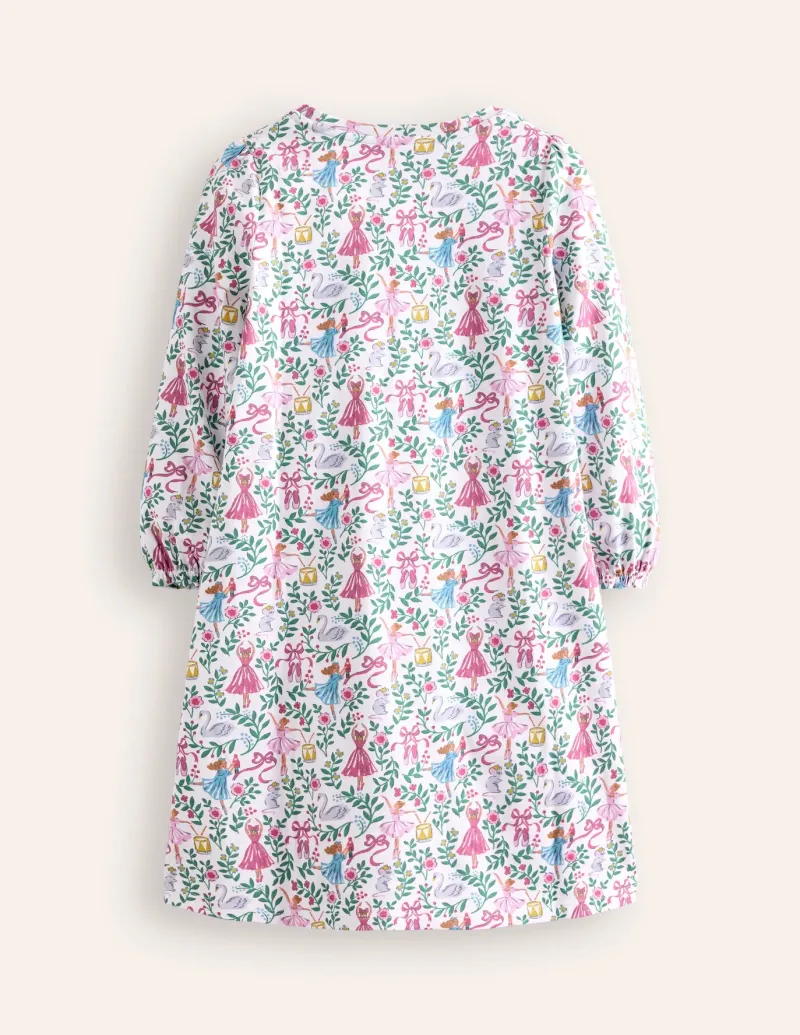 Sleepwear & Pajamas-Boden Printed Long-sleeved Nightie-Vanilla White Ballet Toile VanillaWhiteBalletToile