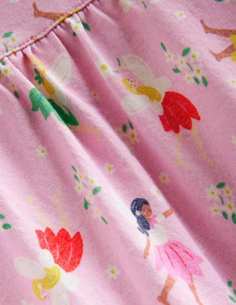 Sleepwear & Pajamas-Boden Printed Long-sleeved Nightie-Boto Pink Fairies BotoPinkFairies