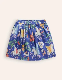 Skirts & Skorts-Boden Printed Pull-On Twirly Skirt-Blue Enchanted Unicorn BlueEnchantedUnicorn