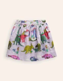 Skirts & Skorts-Boden Printed Pull-On Twirly Skirt-Lilac Dino Family LilacDinoFamily