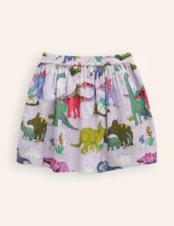 Skirts & Skorts-Boden Printed Pull-On Twirly Skirt-Lilac Dino Family LilacDinoFamily