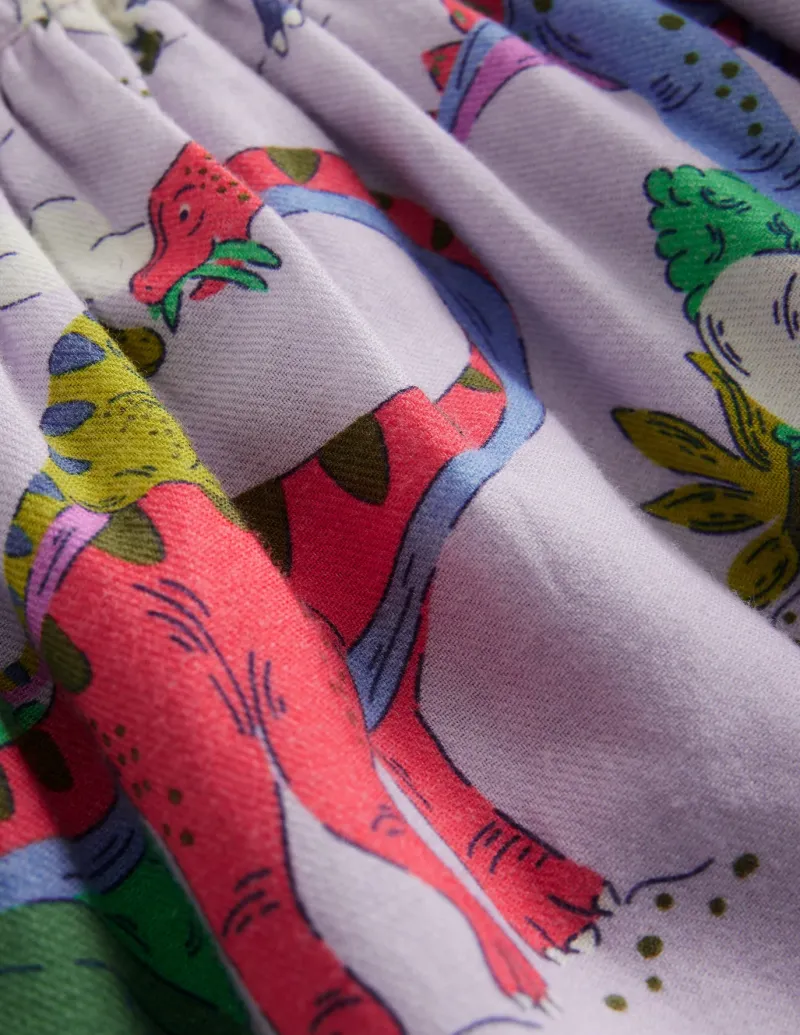 Skirts & Skorts-Boden Printed Pull-On Twirly Skirt-Lilac Dino Family LilacDinoFamily