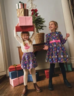 Skirts & Skorts-Boden Printed Pull-On Twirly Skirt-Starboard Blue Nutcracker StarboardBlueNutcracker
