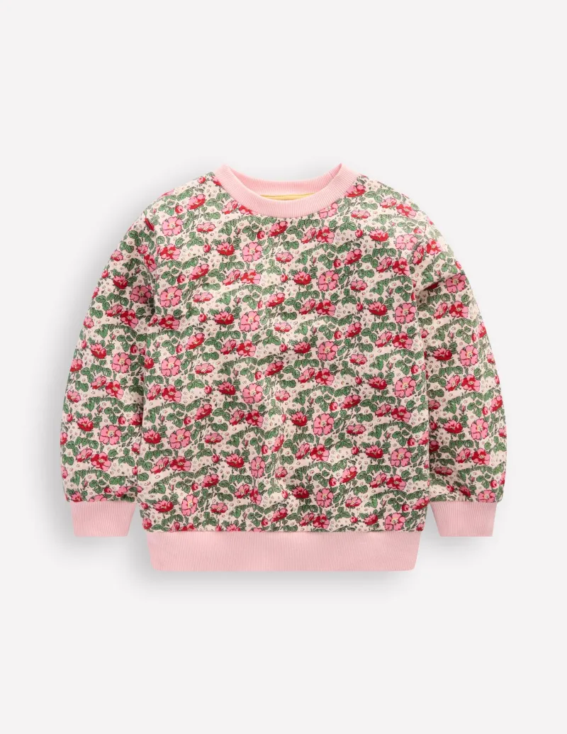 Tops & T-Shirts | Sweatshirts & Hoodies-Boden Printed Relaxed Sweatshirt-Chalk Pink Wild Rose ChalkPinkWildRose