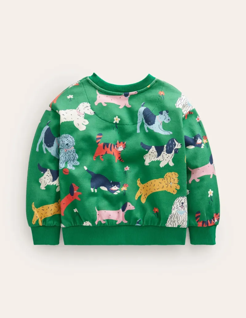 Tops & T-Shirts | Sweatshirts & Hoodies-Boden Printed Relaxed Sweatshirt-Green Park Play Pets GreenParkPlayPets