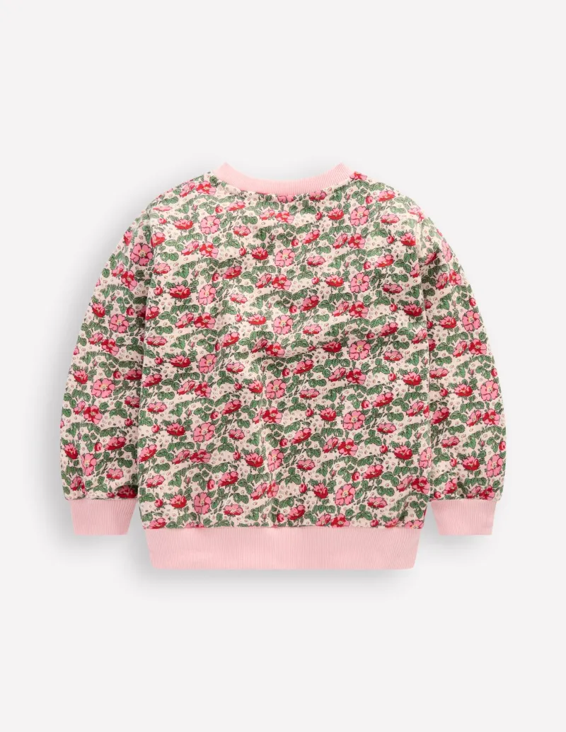 Tops & T-Shirts | Sweatshirts & Hoodies-Boden Printed Relaxed Sweatshirt-Chalk Pink Wild Rose ChalkPinkWildRose
