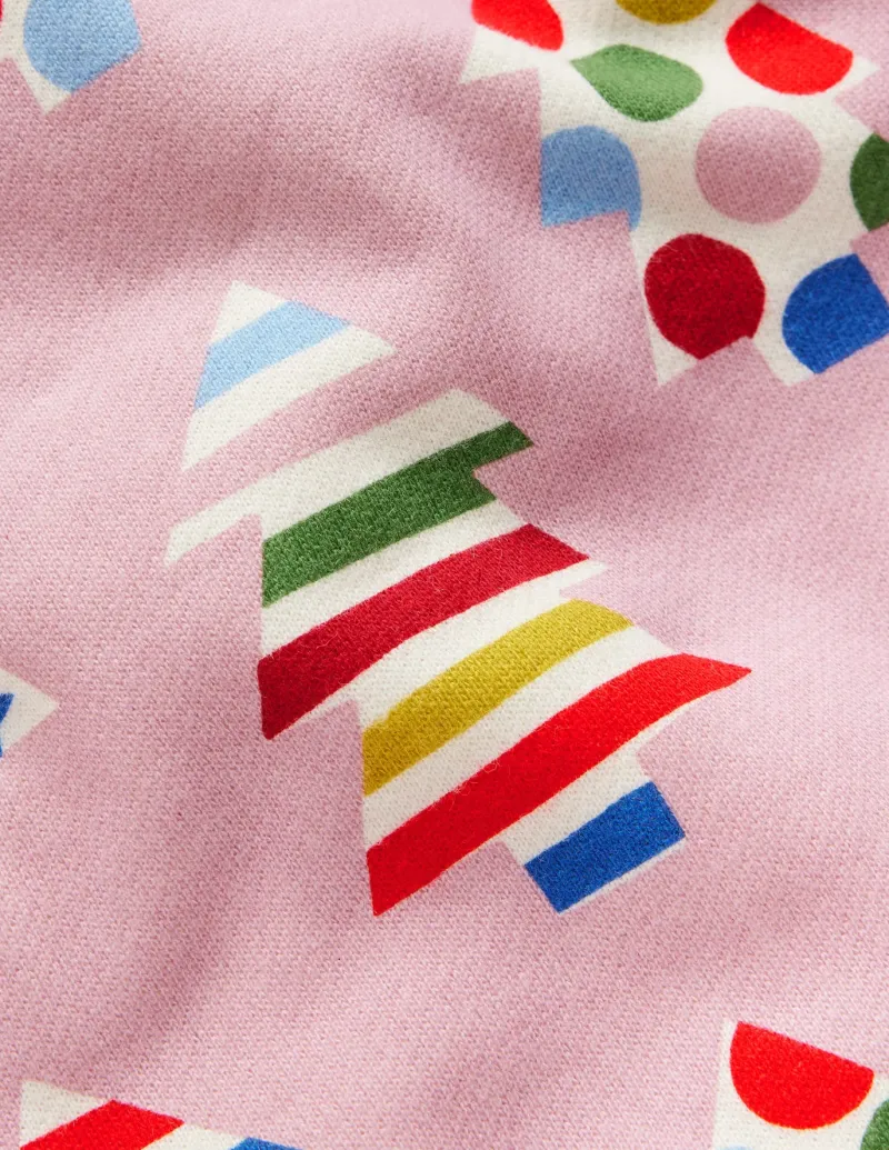 Tops & T-Shirts | Sweatshirts & Hoodies-Boden Printed Relaxed Sweatshirt-Vintage Pink Christmas Trees VintagePinkChristmasTrees