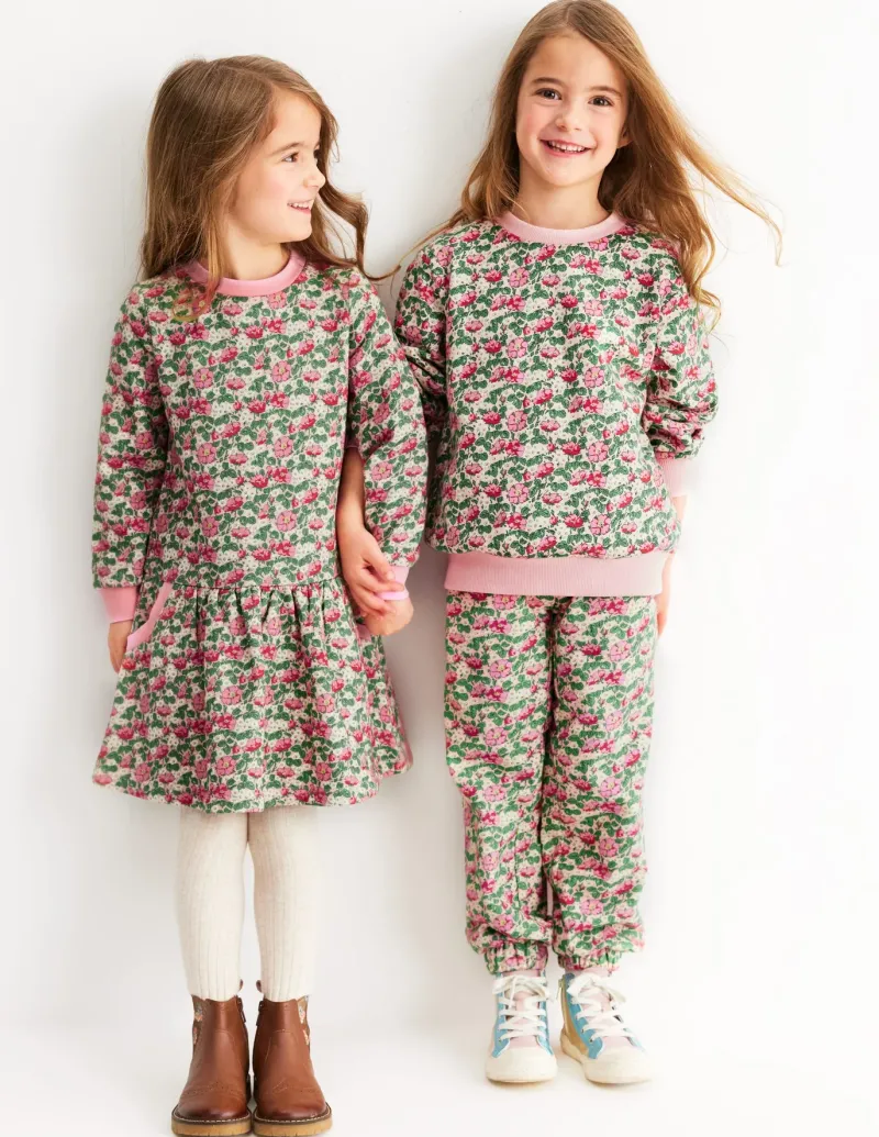 Tops & T-Shirts | Sweatshirts & Hoodies-Boden Printed Relaxed Sweatshirt-Chalk Pink Wild Rose ChalkPinkWildRose
