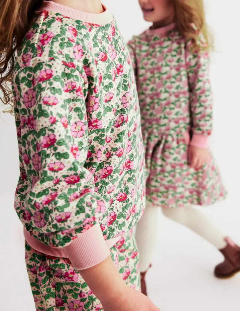 Tops & T-Shirts | Sweatshirts & Hoodies-Boden Printed Relaxed Sweatshirt-Chalk Pink Wild Rose ChalkPinkWildRose
