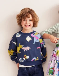 Sweatshirts & Hoodies | Tops, T-Shirts & Polos-Boden Printed Sweatshirt-Multi Dino Family MultiDinoFamily