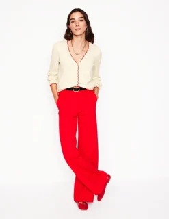 Sweaters & Cardigans-Boden Pru Scallop Trim Cardigan-Warm Ivory WarmIvory