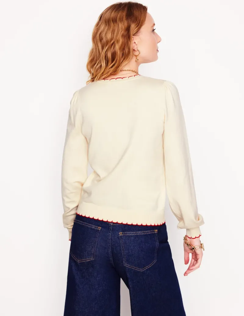 Sweaters & Cardigans-Boden Pru Scallop Trim Sweater-Warm Ivory WarmIvory