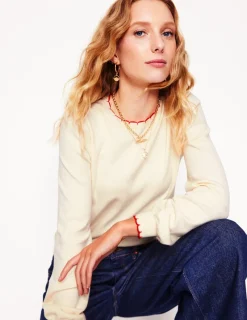 Sweaters & Cardigans-Boden Pru Scallop Trim Sweater-Warm Ivory WarmIvory