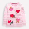 Tops & T-Shirts-Boden Puff Sleeve Applique T-shirt-Bubblegum Pink/ Ivory Pets BubblegumPink/IvoryPets